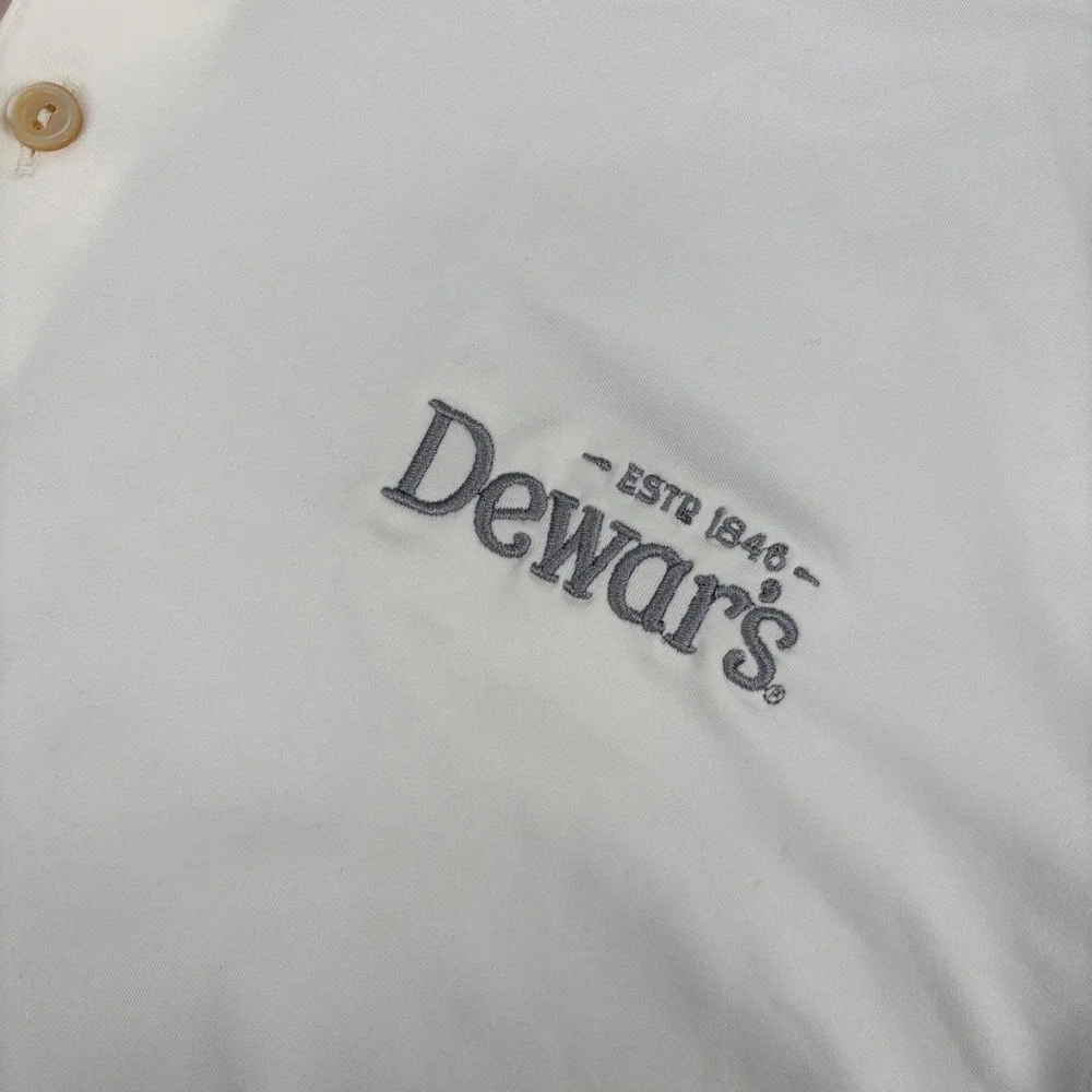 Peter Millar Polo Shirt Mens M White Dewars Embroidered Crown Sport Career Work - Picture 3 of 8